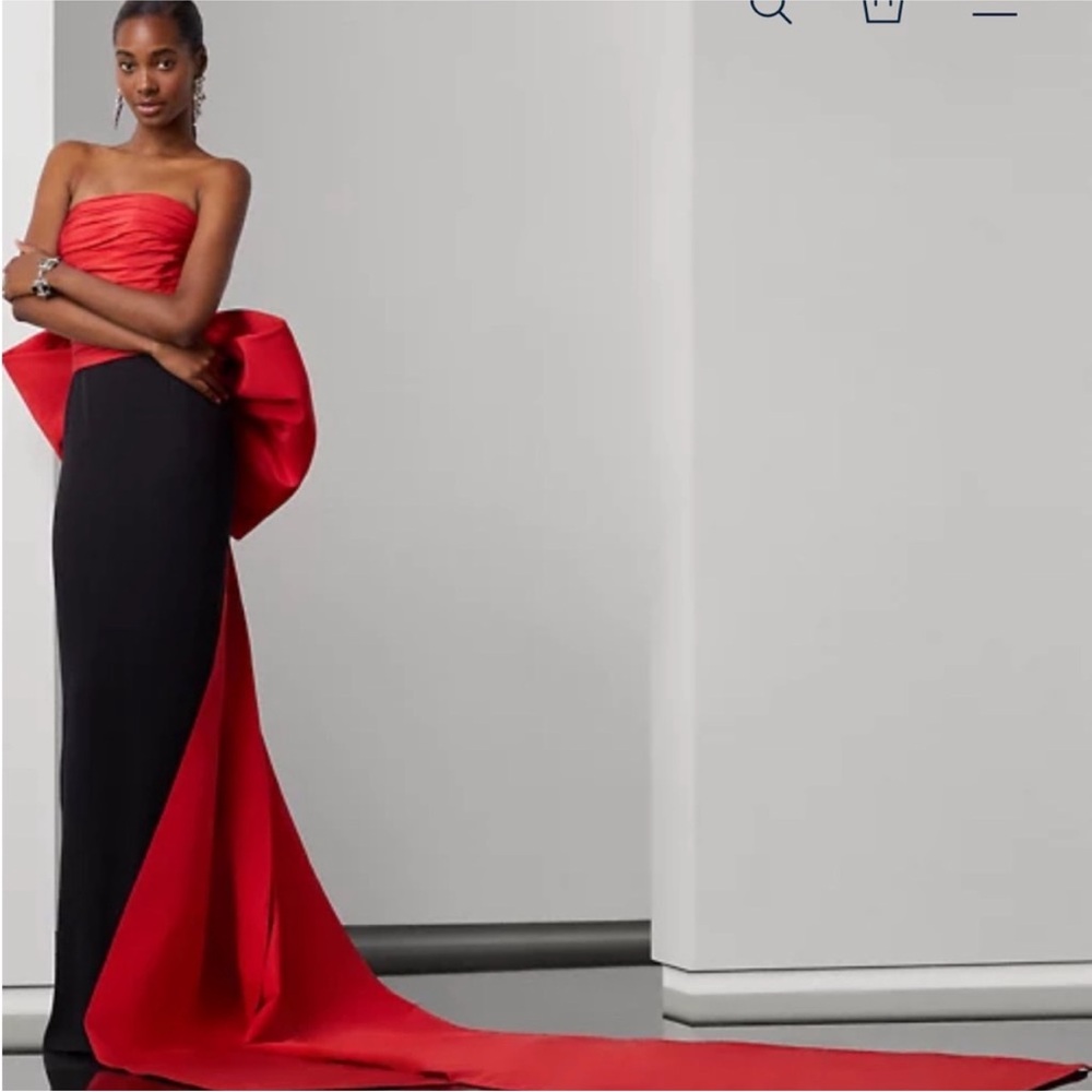 NWT $1690 Ralph Lauren Collection Shaniya Satin-Back-Crepe Black Skirt